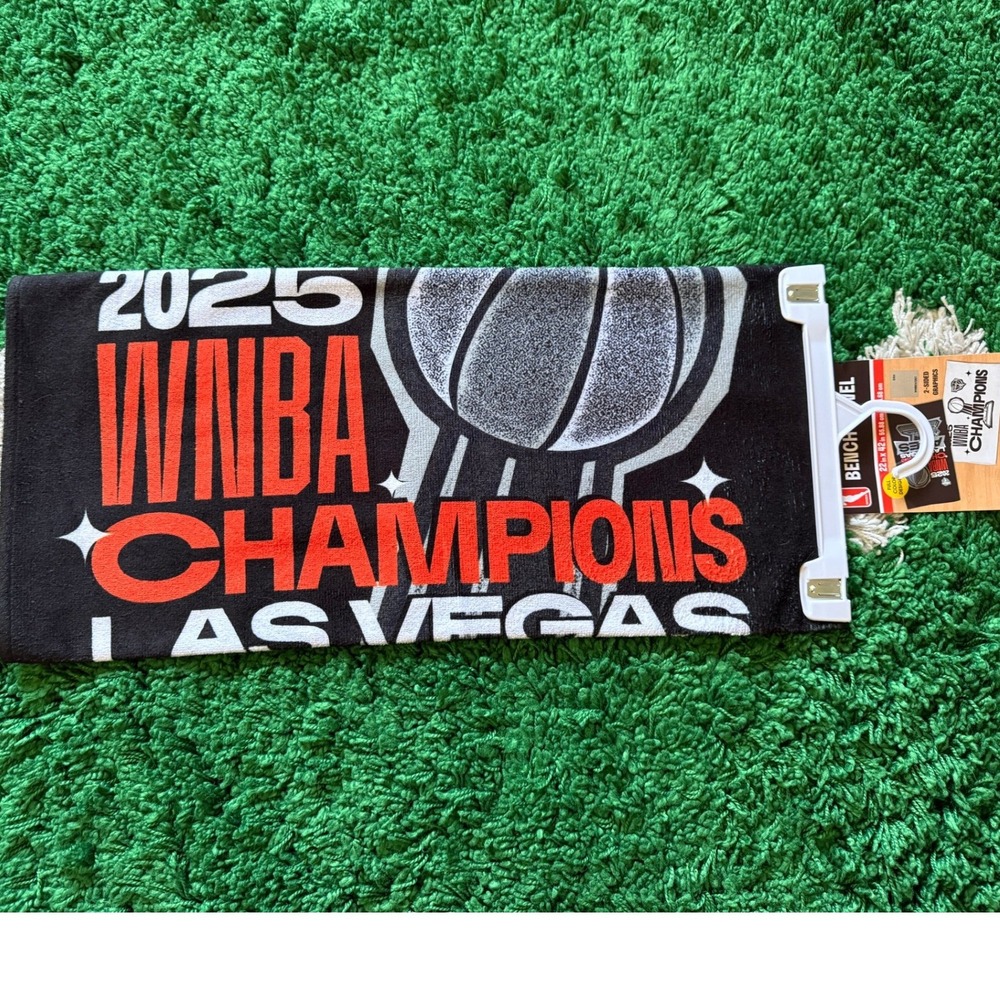 WinCraft WNBA Bench Towel Unisex 22x42 Black NEW Las Vegas Aces 2023 Champions